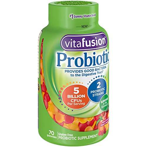 Vitafusion Probiotic Gummies | 5 Billion CFU | 70 Adult Gummy Vitamins | for Women & Men | Assorted Fruit Flavors | Gluten and Dairy-Free Supplement 70 Count (Pack of 1)