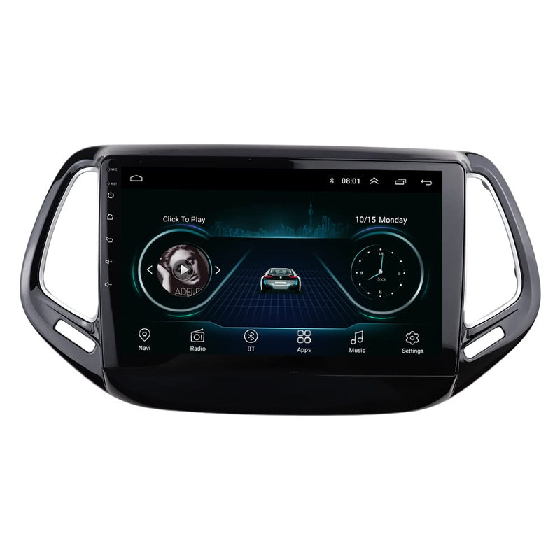 Radio Stereo Bezel for Jeep Compass 2017-2018 Dash Installation Mount Trim Kit Fits 10.1" and Double Din Size Screen