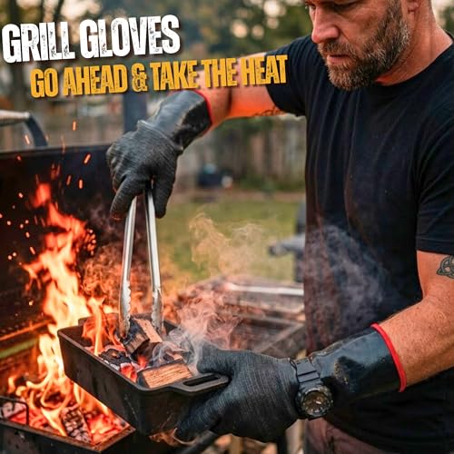 BBQ Gloves Heat Resistant for Cooking & Pitmasters, Grilling & Smoker Meat