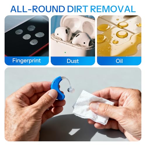 200 Count Hearing Aid Cleaning Wipes, Alcohol-Free Individually Wrapped 200