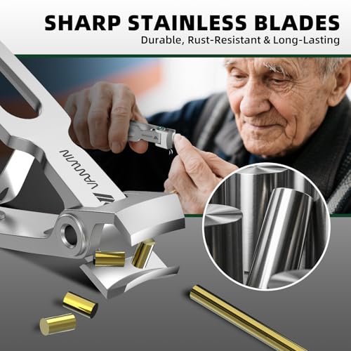 Toenail Clippers for Seniors Thick Toenails, Large Toe Nail Clippers for Men Thick Nails with 37mm Wide Opening, Heavy Duty Ingrown Toenail Clippers with Long Handle Sharp Slanted Nail Cutter
