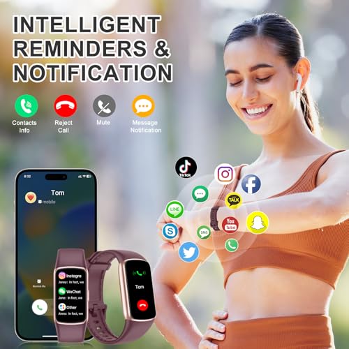 Fitness Tracker, Activity Trackers with 24/7 Heart Rate Blood Oxygen Sleep Monitor, 123 Sports Modes Step Counter, 1.47'' HD Screen Smart Watches, Calorie Pedometer for Women Men bordeaux