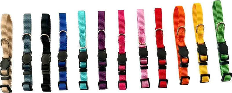 Simply Products Set of 12 Puppy/Kitten Collars / Adjustable/ Circle Quick Release Small / Classic Dog Collar / cat Collar / Compatible with leashes