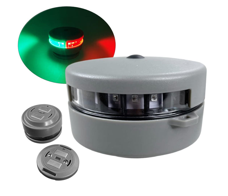 Pactrade Marine Grey Housing Button Navigation Light Various Modes Magnetic Base Surface Mount Black Straps LED AAA Battery Operated IP:67 CE RoHS Certified (Red & Green) Red & Green - BeesActive Australia