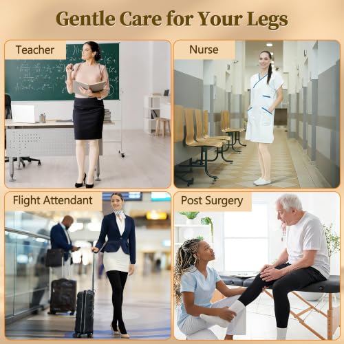 15-20 mmHg Medical Graduated Compression Pantyhose for Women Men 4X-Large Beige
