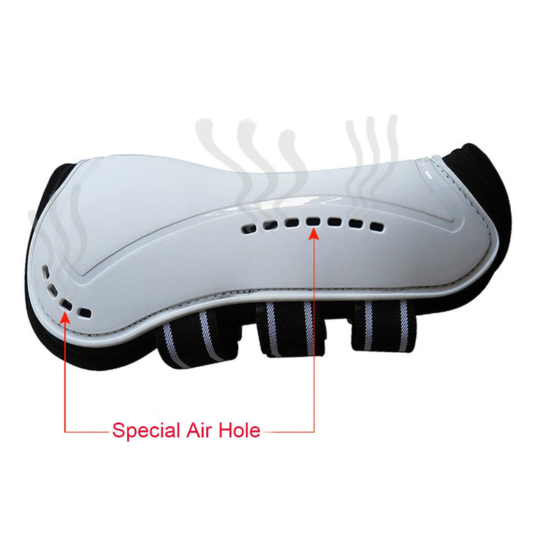 Horse Boots Open Front Jumping Tendon Sport Boots, Hind Fetlock Boots, Secure Leg Protection, Classic Breathable Equine Supplies, Set of 4 M White - BeesActive Australia