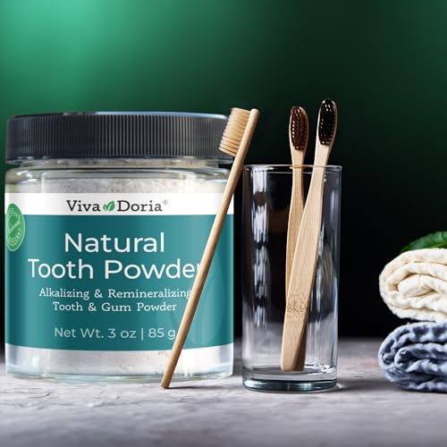 Viva Doria Remineralizing & Whitening Tooth Powder, 3 oz Glass Jar 3 Ounce (Pack of 1)