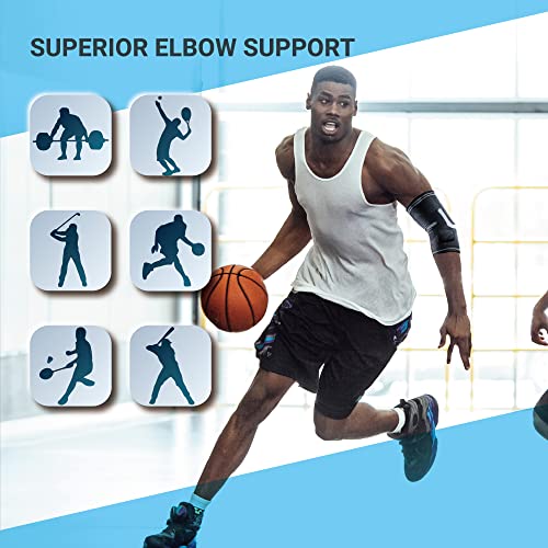 LP SUPPORT 150XT Elbow Brace with Silicone Pads and Breathable fitting knit for Athletes, Golf, Baseball, Tennis, Badminton, Basketball, Workouts, Weightlifting - Reduce Joint Pain (XXL) XXL