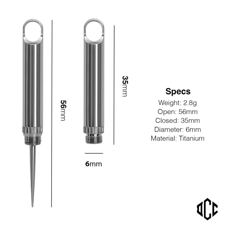 DAILYCARRYCO. TiPick Titanium Toothpick Holder - Portable Metal Travel Toothpick - Reusable EDC Micro Toothpick - Compact & Convenient, On-the-Go - Titanium Construction, Titanium Polished - BeesActive Australia