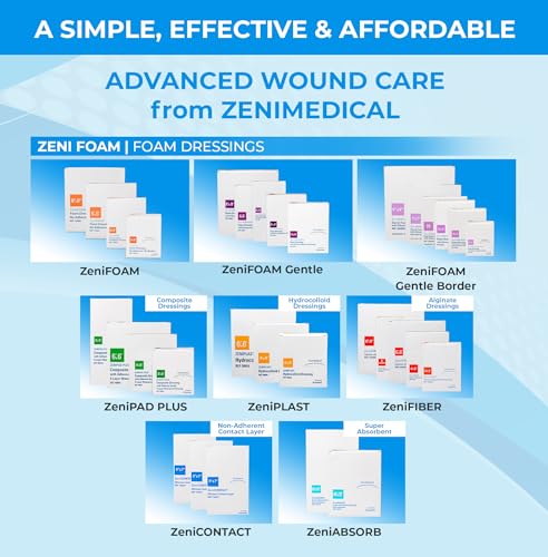 ZeniContact (4" x 7") Silicone Contact Wound Dressing, Sterile, 100% Open Mesh Non-Adhering Dressing, Can be Cut to Shape, Flexible & Soft, Primary Dressing, 10/Box
