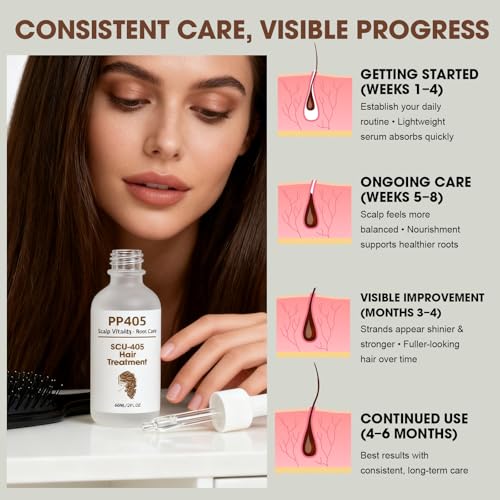 PP405 Hair Treatment Scalp Serum with Ginger & Rosemary Oil, Non-Greasy