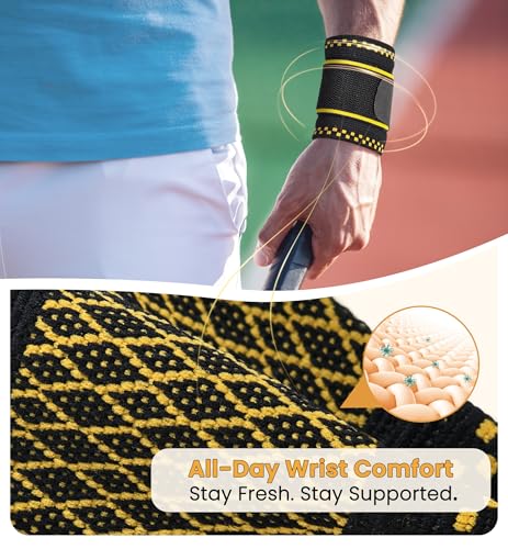 Copper Infused Compression Wrist Support Brace with Adjustable Wrap, Medium