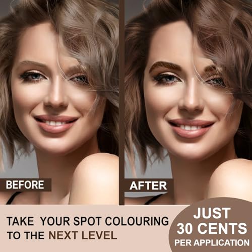 Mina iBrow Hair Color Refill Pack, Natural Spot Coloring Hair Tinting Powder, Water and Smudge Proof, No Ammonia, No Lead, Complete Gray Coverage, 120 Applications, Light Brown