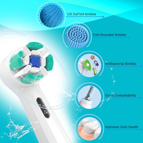 Replacement Heads Compatible with Oral B iO Electric Toothbrush, Soft Toothbrush Heads Fit for Oral-B iO 2/3/4/5/6/7/8/9/10 Series with Covers, White 8pcs 8 Count (Pack of 1)