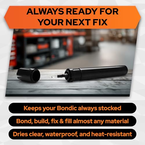 Bondic LED UV Liquid Plastic Welder Refill Cartridges, Cures Quickly, Adhesive Repair for Home, Garage, Outdoors, etc. - 5 Refill Tubes