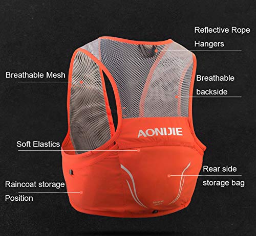 Lovtour Hydration Race Vest,2.5L Running Vest Lightweight Pack with 2 Soft Water Bottles Bladder for Marathoner Running Race Cycling Hiking Camping Biking Mint Green S-M