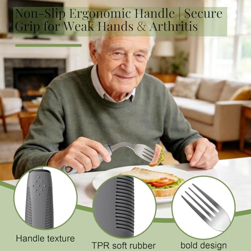 Rocker Knife Adaptive Utensils for Parkinson's & Arthritis, Right‑Handed