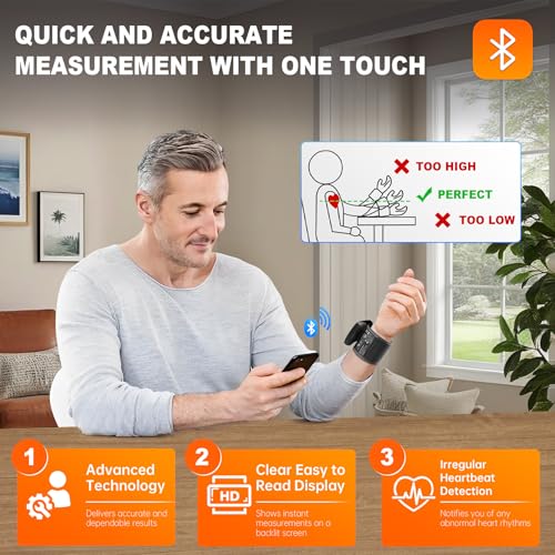Blood Pressure Monitor Bluetooth BP Machine with Carrying Case, Black