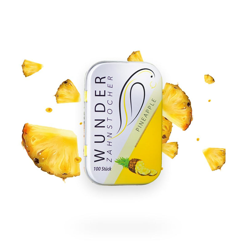 Wonder Toothpick - Flavoured toothpicks - Stop Nail Biting - Fresh Breath with Flavoured toothpicks - Teeth Cleaning to go - Sugar-Free, Vegan Pineapple - Ananas - BeesActive Australia