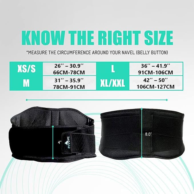 Back Brace for Lower Back Pain, Back Support Belts with Adjustable Strap, Breathable Lumbar Support Belt with 3D Lumbar Pads, Slim Fit Lumbar Brace, Medium Medium (Pack of 1) - BeesActive Australia