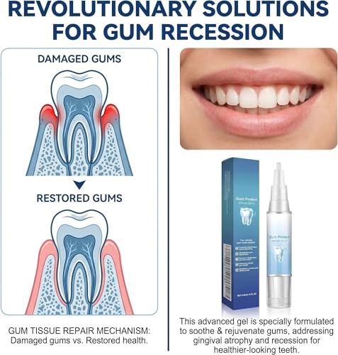 Gum Repair Gel for Receding Gums, Professional Daily Oral Care Essence Pen for Sensitive Teeth & Enamel Safety, Natural Plant Extract Gentle Gum Support Formula (3 Pack) 3 Pack