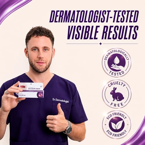 ABERA Kelo Scar Cream – Scar Removal Cream for AKN Bump Treatment, Razor Bump Treatment for Men & Keloid Bump Removal with Purple Onion & Black Reishi 1 Box