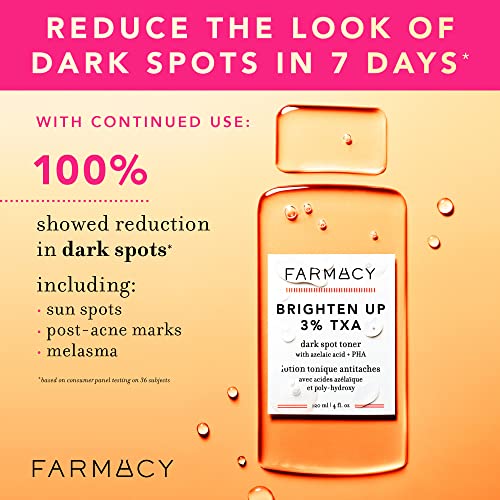 Farmacy 3% TXA Brightening Toner for Face - Dark Spot Corrector with Azelaic Acid, Tranexamic Acid + 5% PHA - Helps Even Texture + Tone, Fade Dark Spots + Exfoliate - Glow-Enhancing Skin Care (50ml) 1.7 Fl Oz (Pack of 1)
