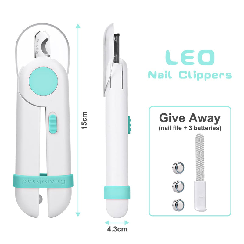 vsshe nail clippers with LED light for dogs, cats, 2-in-1 claw scissors and dog nail grinder with nail file and splash-proof protection device for dogs, cats, rabbits and other pets - blue - BeesActive Australia