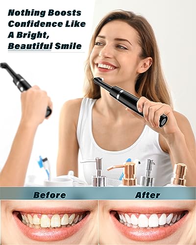 Tooth Polisher, Rechargeable Tooth Whitening Kit for Teeth Cleaning Black