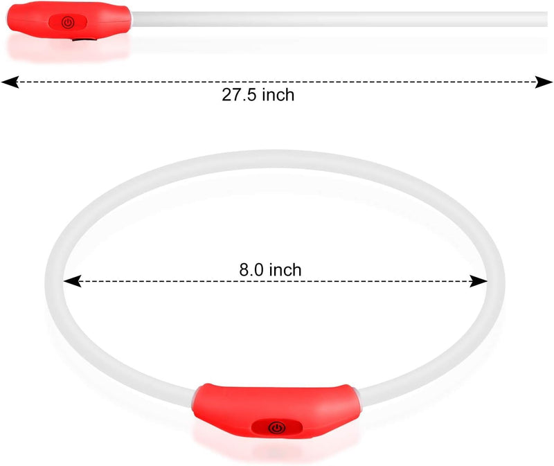 Novkin 2-Pack LED Dog Collars, Luminous Dog Collars, Rechargeable Dog Lights, Reusable Safety Collar for Small, Medium and Large Dogs, Red and Pink Blush and Powder - BeesActive Australia