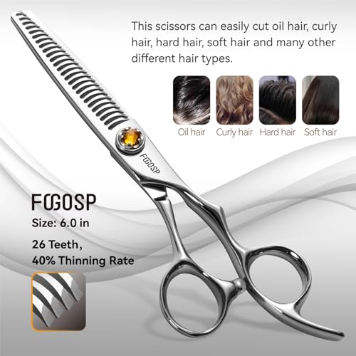 Thinning Shears for Hair Cutting Extremely Sharp Japan VG10 Steel Hairdressing Scissors for Barbers Salon Stylists CNC Craftsmanship Smoothing Cut Barber Scissors for Women Men (Blending Shear) Thinner 6.0 in