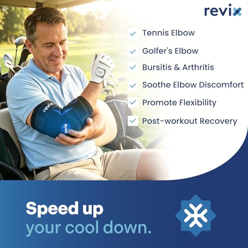 REVIX Cubital Tunnel Elbow Brace, Shin Splints Relief Ice Pack