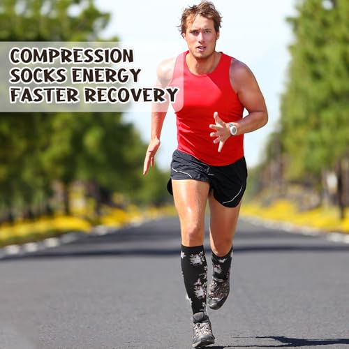 6 Pairs Compression Socks for Women Men Knee High Large-X-Large Multi
