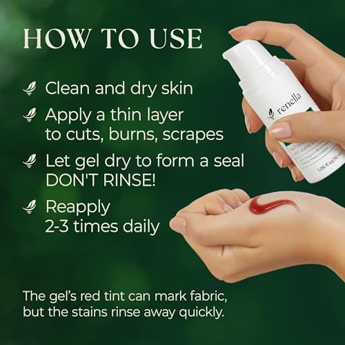 SCARLESS SKIN RECOVERY NATURAL FIRST AID GEL for Burns & Wounds First Aid Gel for Cuts, Scrapes & Burns – Advanced Skin Repair Ointment Soothing Film-Forming Barrier – Fragrance-Free