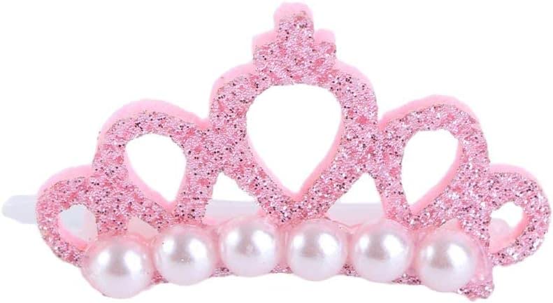 1 Pc Pet Small Dogs Cat Faux Pearl Crown Shape Bows Hair Accessories, Pets Hair Clips Dog Accessories DIY Pet Grooming Supplies Apparel Accessories (Pink) Pink - BeesActive Australia