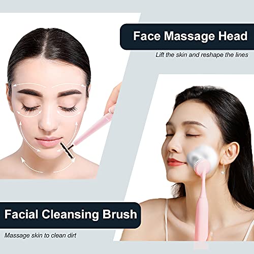 Sonic Electric Toothbrush, USB Rechargeable Powerful Sonic Cleaning Tooth Brush with 6 Modes, 5 Brush Heads + 1 Facial Cleansing Brush Head + 1 Face Massage Head Whitening Toothbrushes