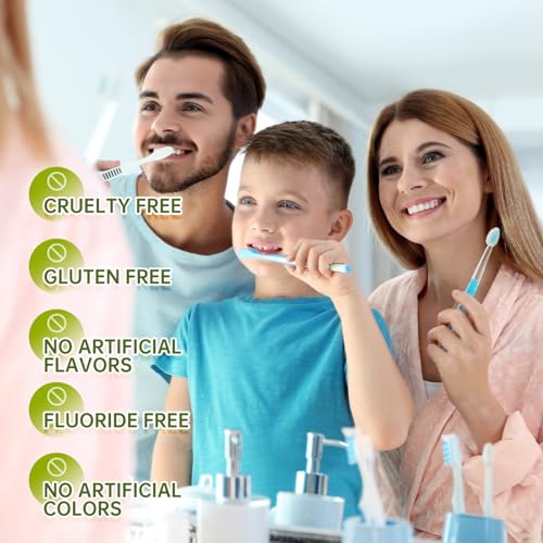Twin Lotus Herbal Toothpaste Mixed Flavors Set 3.52oz (Pack of 4),Curcumin and Clove，fluoride free,no Gluten、GMO and Saccharin,with Natural Particles，for Teeth Whitening