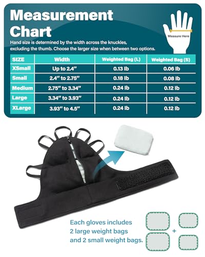 SecureHold Weighted Gloves for Tremors and Parkinson's Patients, Adaptable Design for Shaking Hand Daily Function Improvement (Right Hand-L) L(right hand)