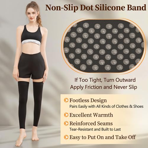 Medical Compression Stockings, 20-30 mmHg Thigh High Support Socks X-Large Black