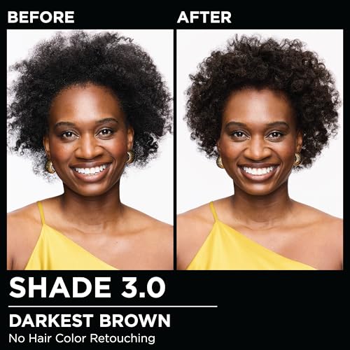 Garnier Olia Hair Color, Ammonia-Free Permanent Hair Dye, Oil-Powered Formula for 100% Gray Coverage and 3x Shinier Hair, Vegan & Cruelty Free, 3.0 Darkest Brown, 2 Count 1 Count (Pack of 2)