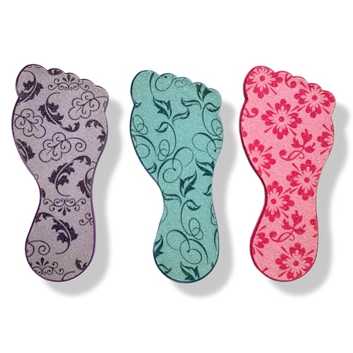 3pc ALAZCO Foot File Callus Remover for Feet Heel Scraper Pumice Stone Diabetic Feet Scrubber Dead Skin Remover Salon SPA DIY & Professional Pedicure Tools Washable TSA & Travel Friendly