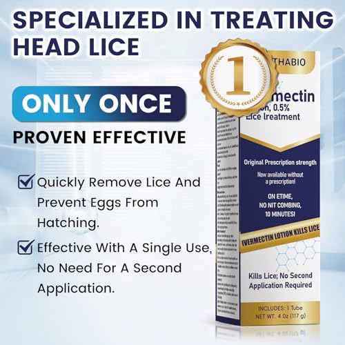 Ivermectin Lotion 0.5% Lice Treatment Lotion, 10-Minute Use, Adults & Kids