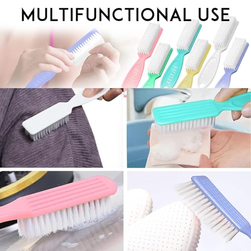 HOFASON 6 Pack Nail Brush for Cleaning Fingernails, Nail Brush Handle Grip Brush for Nail and Toenail Foot, Nail Dust Brush Manicure Pedicure Tools Scrubbing Brush Women Men Home Salon (Macaron) Macaron