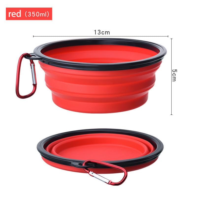 Dog Portable Water Bowl & Collapsible Dog Bowls for Travel Dog Cat Food Feeder with Carrying Handle(red) red - BeesActive Australia