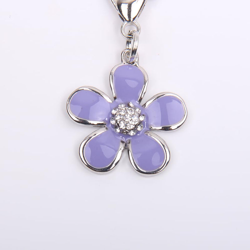 Bling Rhinestones Flower Charm Pendant Jewelry for Pet Dog Cat Puppy Necklace Collar Accessory Purple - BeesActive Australia
