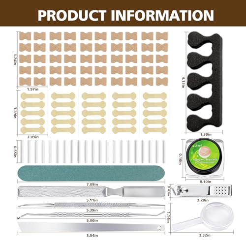 Ingrown Toenail Corrector Set with Magnifier and Correction Strips, Professional Ingrown Toenail Treatment Tools Set, Safe and Effective Nail Care for Home Use 1