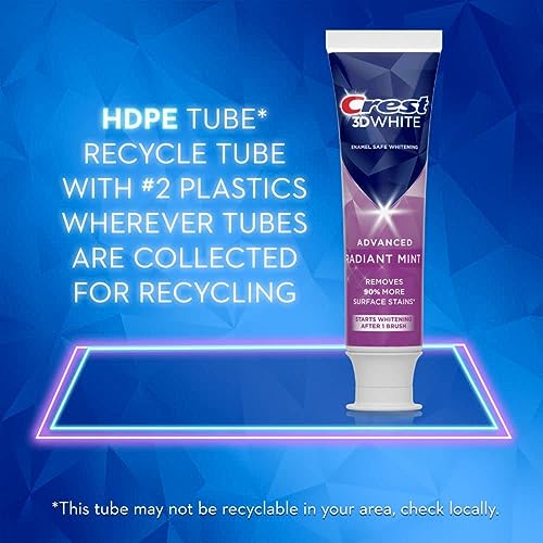 Crest 3D White Toothpaste Radiant Mint, 3.8 Oz (Pack of 3) 3.8 Ounce (Pack of 3)