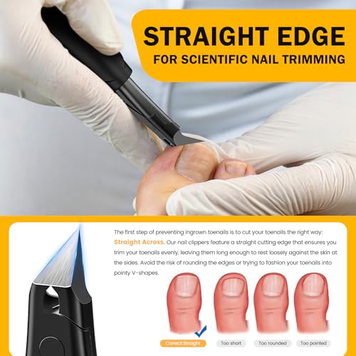 BEZOX Toenail Clippers for Seniors Large Black