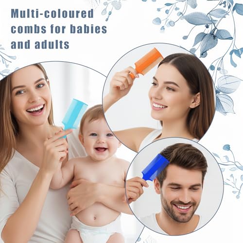 6 Pcs Head Lice Comb Plastic Fine Tooth Flea Lice Combs for Fine Hair Double Sided Nit Combs for Dandruff Removal for Adults Treatment Cats Dogs Puppy