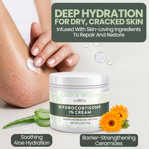 1% Hydrocortisone Cream Maximum Strength with Aloe, 4oz of Anti Itch Cream 4 Ounce